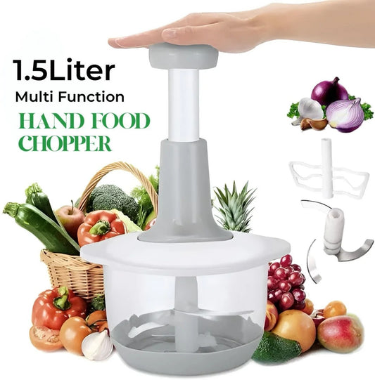 1.5L Multi-Function Hand Food Chopper – Manual Vegetable & Fruit Cutter (Strong Blades) 🥗🔪