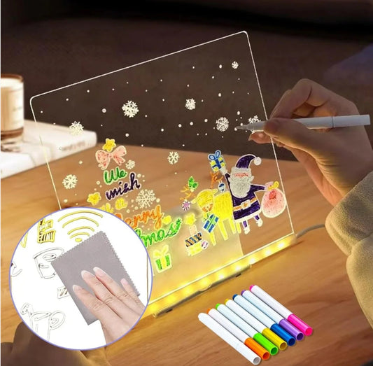 LED Optical Tracing Drawing Board Kit – Copy Drawing Light Pad with 8 Color Markers for Kids & Artists