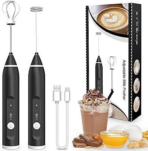 Rechargeable Electric Milk Frother – 2-in-1 Coffee Beater & Egg Whisk